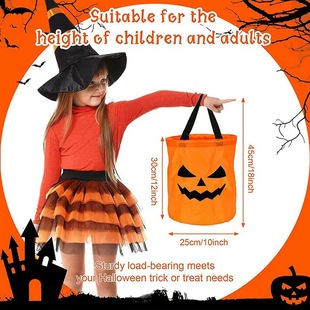 Cross-border New Halloween Ghost Festival Children Candy Birthday Gift Bag LED Luminous Pumpkin Bag Decoration Supplies Hand