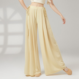 Classical Dance Lace-Up Practice Clothes for Women, Elegant Loose Wide-Leg Pants, Modern Dance, Folk Dance, Body Dance Practice