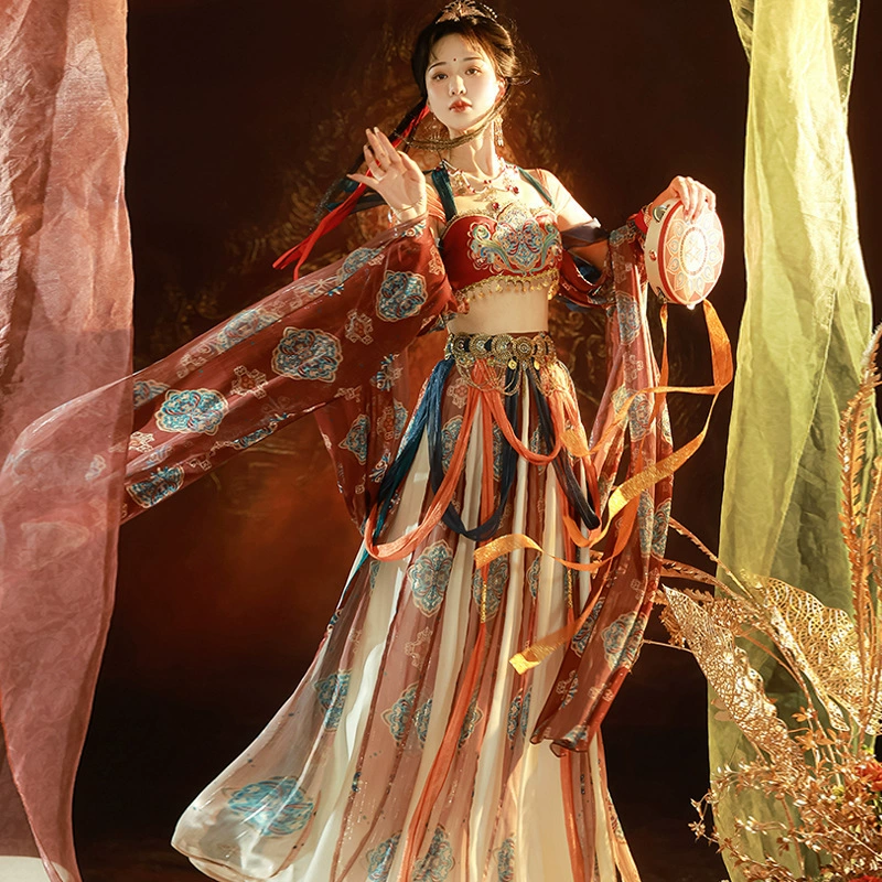 Оригинальный дизайн Dunhuang Flying Hanfu женский Dunhuang ветер корсет полуюбка костюм 8731