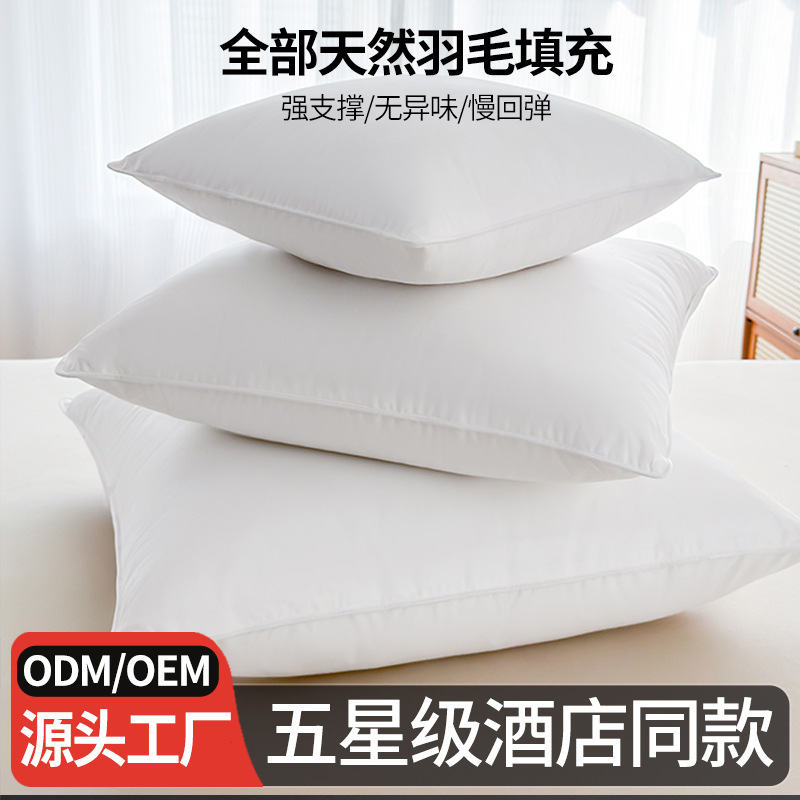 White Goose down Feather Pillow Core for Hotel Sofa Backrest, Office Lumbar Support, Bed Cushion, Home Use