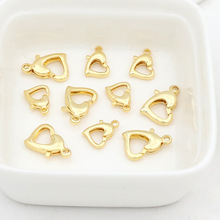 强保色纯铜18k真金爱心桃心龙虾扣项链手链收尾diy饰品连接扣B106