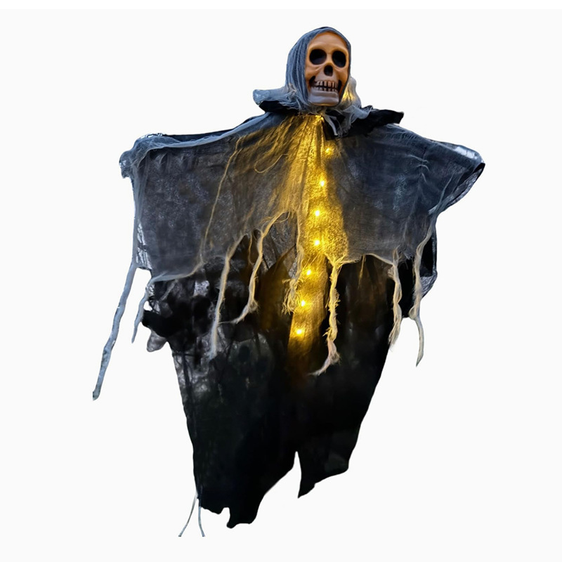 Decoración de Halloween gaza cráneo fantasma colgante fantasma colgante árbol al aire libre colgante horrores accesorios colgante diseño de escena