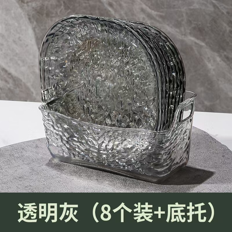 吐骨头盘碟家用高档食级耐摔残渣小碟子餐桌垃圾餐盘冰川纹吐骨碟|undefined