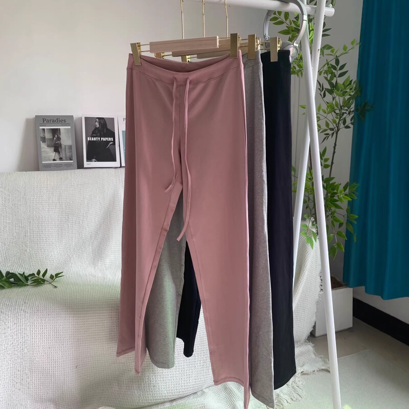 Skims-Style Women's Low-Waist Drawstring Casual Pants, Cotton-Spandex High-Elastic Long Pants, Loose and Comfortable, Soft Cotton Drawstring Skims-Style Women's Low-Waist Drawstring Casual Pants, Cotton-Spandex High-Elastic Long Pants, Loose and Comfortable, Soft Cotton Drawstring