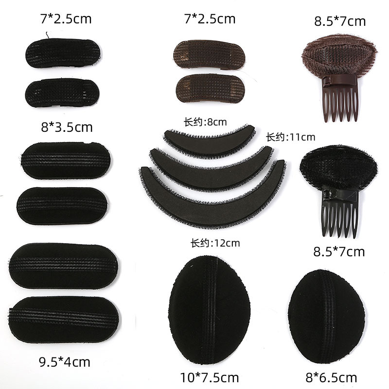 Clip suelto para el cabello artefacto almohadilla de la cabeza horquilla de la raíz del cabello clip de dos lados aumento flequillos almohadilla superior del cráneo alto tocado de cabeza plana