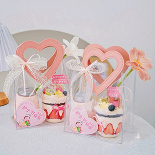 Valentine's Day Wedding Gift Bag National Day Transparent Pvc Heart-Shaped Tote Bag Engagement Candy Bag Gift Bag