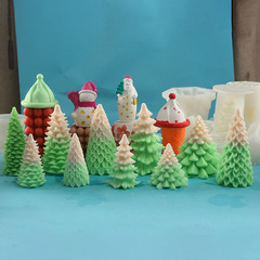 Christmas tree essential oil candle silicone mold Christmas DIY diffuser plaster soap ice cube mold BK8126
