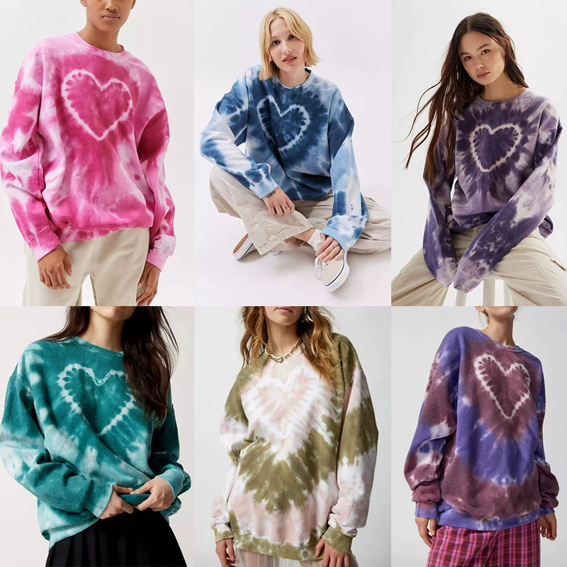 Новинка 2023 года, осенняя женская толстовка с узором в виде сердца, осенние повседневные женские топы, доступные в нескольких цветах