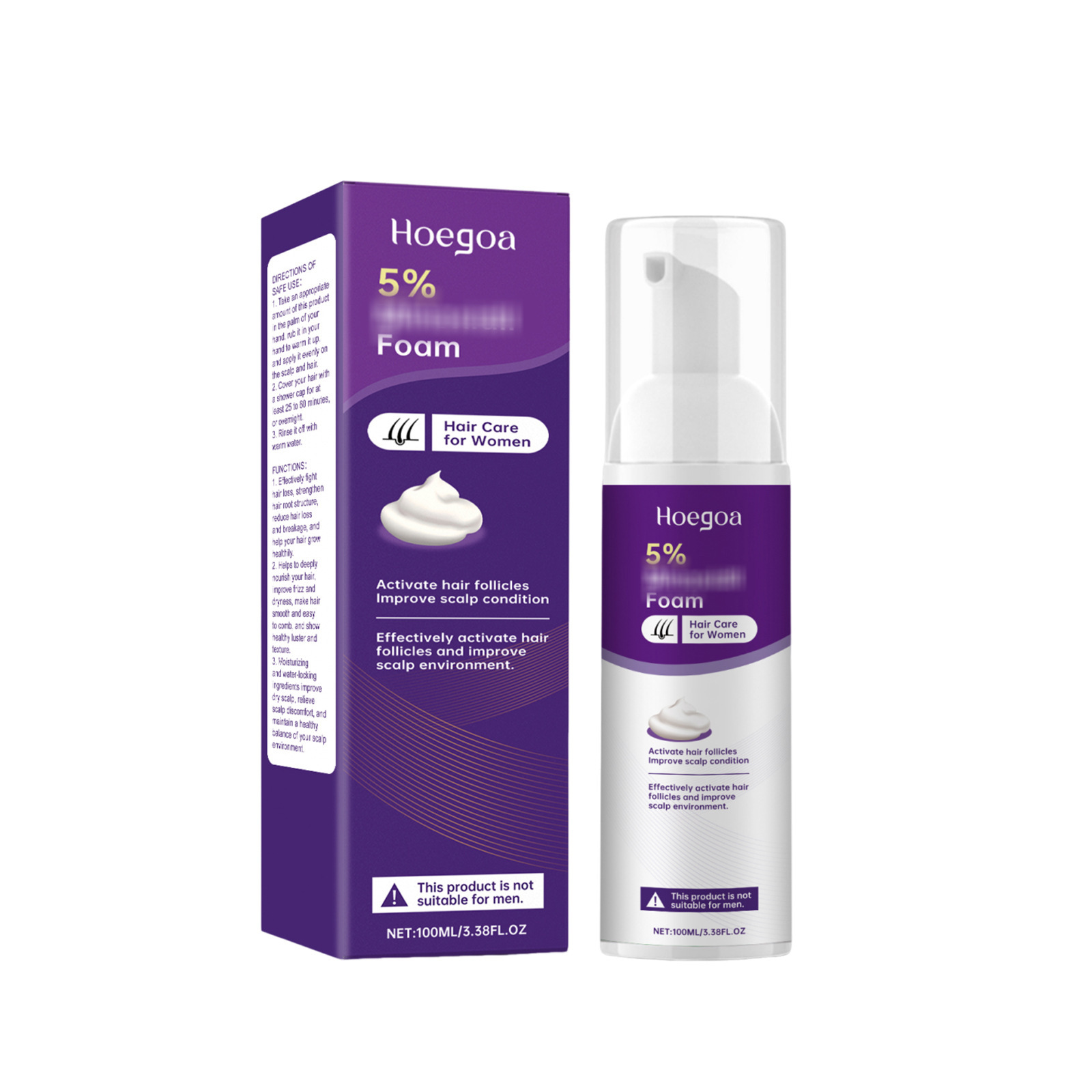 Hoegoa Women's No-Rinse Hair Care Mousse Foam Care Mousse Nourishes the Scalp, Softens and Moisturizes Hair Roots