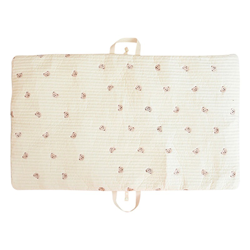 Ins Thick Newborn Baby Embroidered Pure Cotton Breathable Nap Foldable Portable Mattress Kindergarten Machine Washable Sleeping Mat