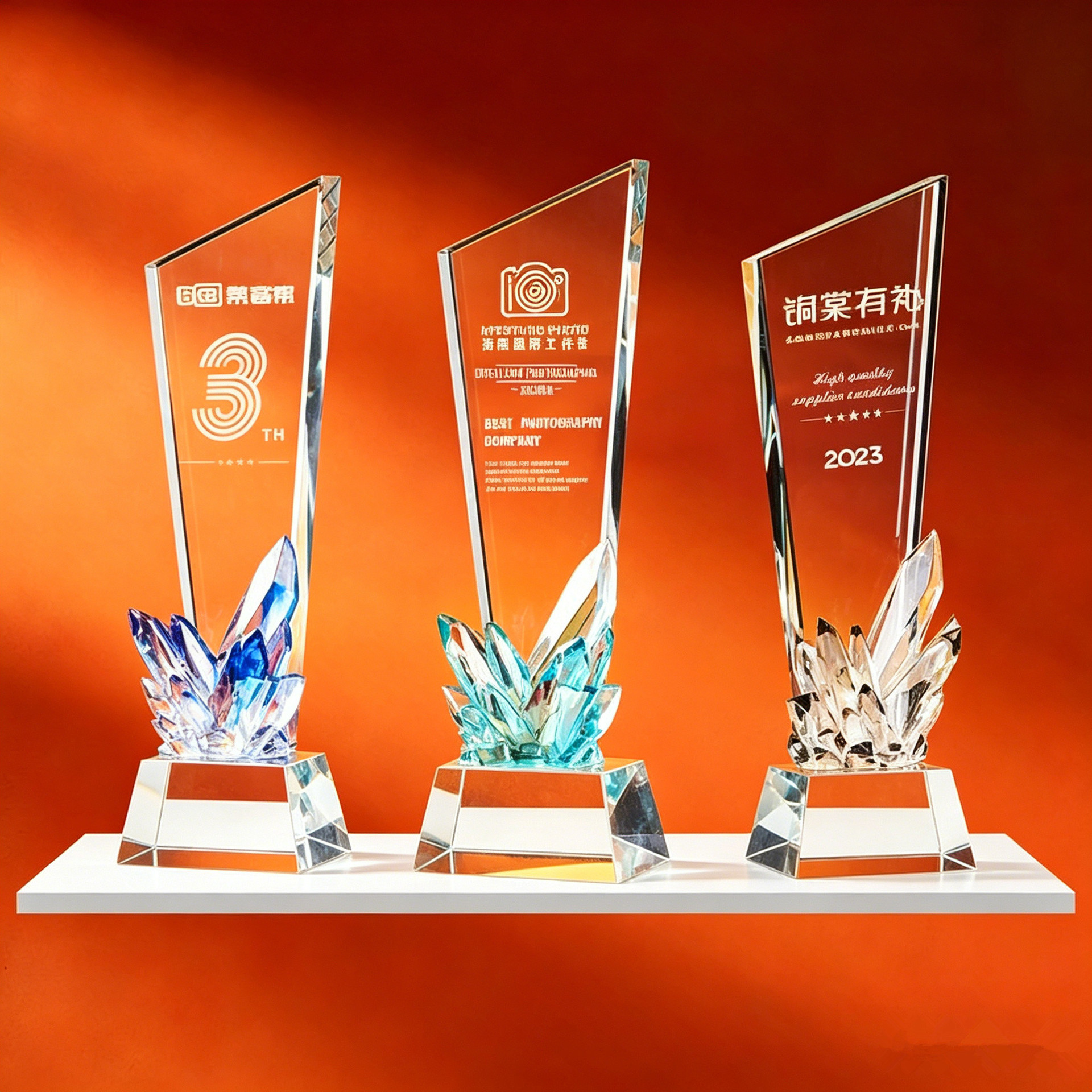 Trofeo de Cristal y Metal con Estrella de Cristal Artificial Tallado Personalizado para Premiación image 48