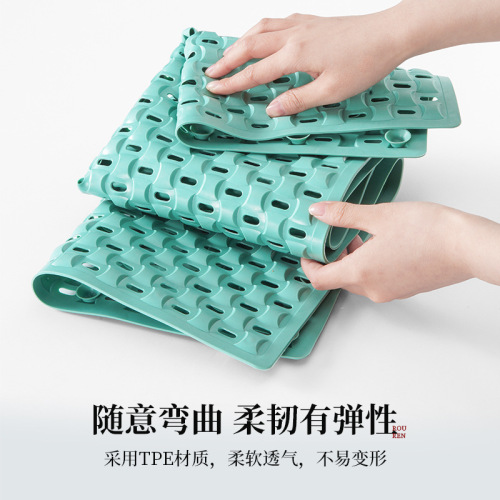 TPE environmentally friendly bathroom non-slip mat shower room massage foot mat bathroom shower floor mat suction cup anti-fall mat