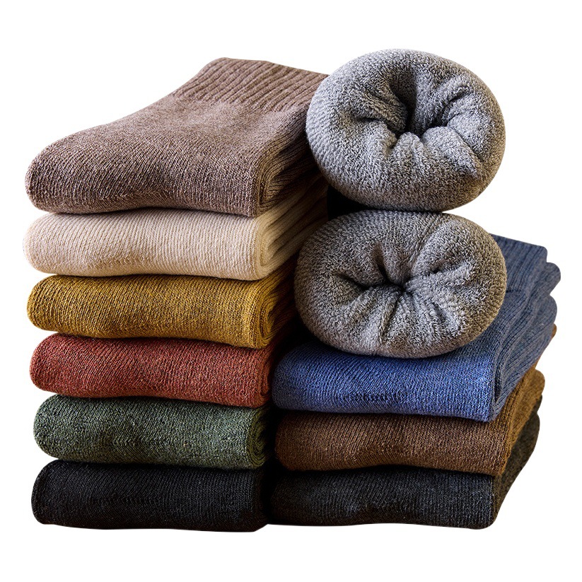 Calcetines de Terry cálidos gruesos de invierno de las mujeres calcetines de media pantorrilla de color sólido calcetines de piso calcetines de toalla al por mayor