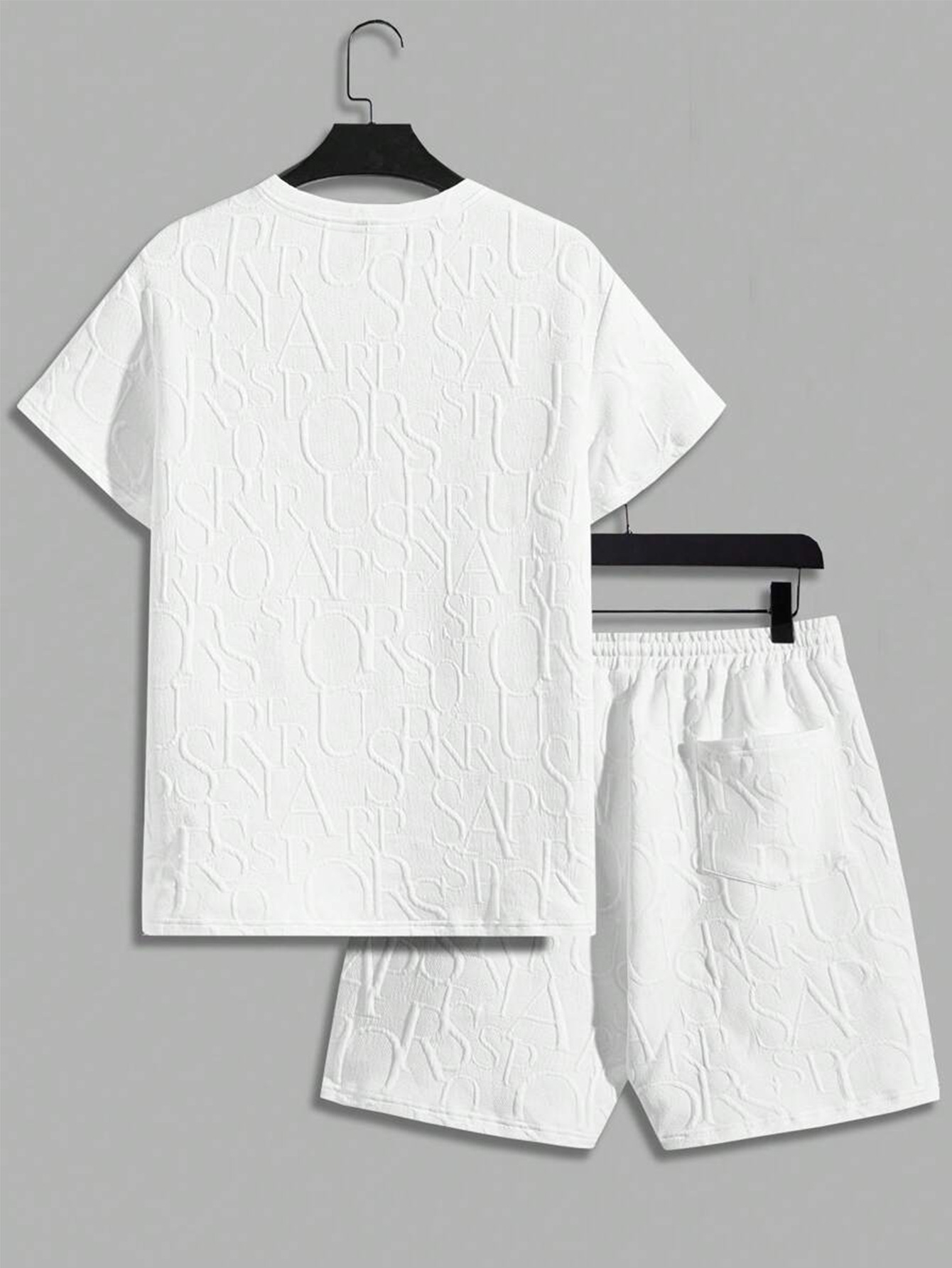 Herren Strick Anzug Mit Jacquard Muster Kurzarm Sommer Freizeit_voghion.com