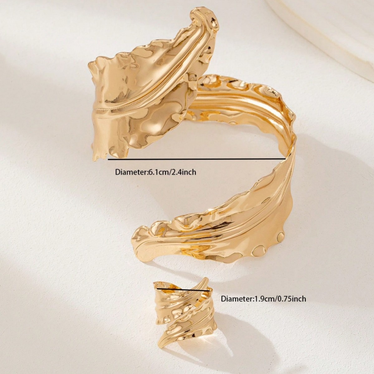 Ventas transfronterizas calientes personalidad exagerada estilo de pulsera abierta damas anillo combinación de estilo punk retro conjunto de joyas