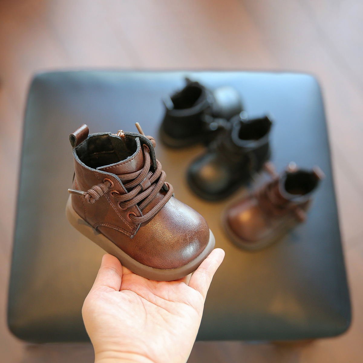 Little Step Children's Boots Autumn 2025 New Boys' Martin Boots Baby Shoes Short Boots Soft Sole Girls' Small Leather Boots