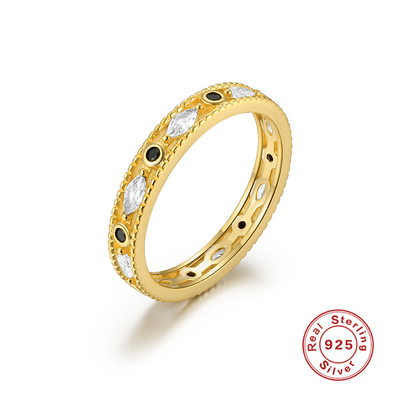 Fashion Irregular Sterling Silver Inlay Zircon Rings 1 Piece