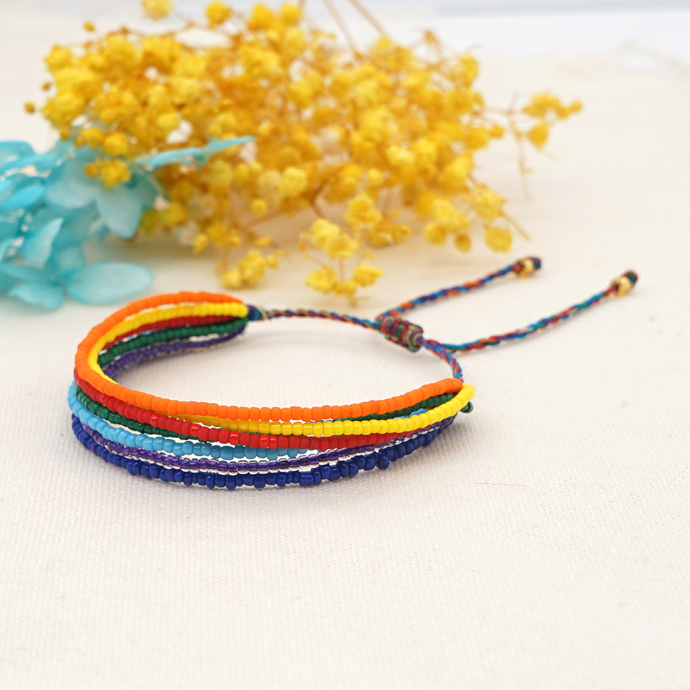 Bohemian Fashion Mgb Glass Rice Beads Handmade Beaded Multi-layer Bracelet display picture 5