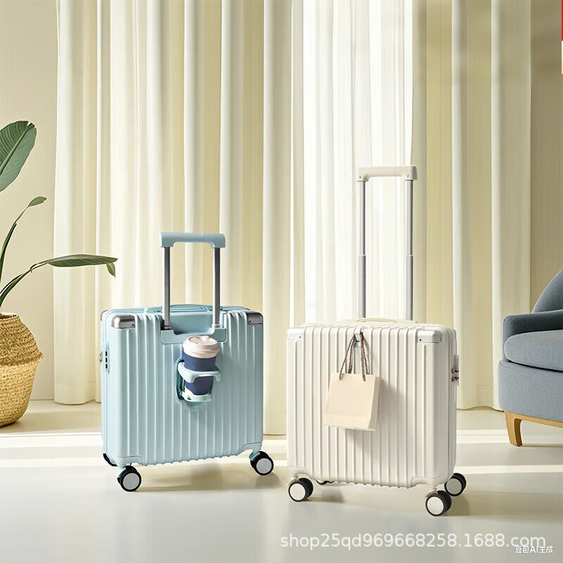 Luggage 18inch Boardable Suitcase, Kidsren Can Carry Airplanes, Trolley, Free Check-In Suitcase, Password Box, Lightweight