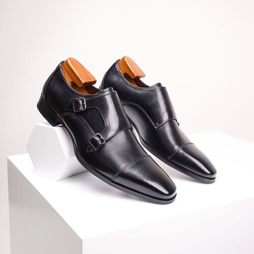 Men's Large Size Three-in-One Casual Leather Shoes, Genuine Leather Business Gentleman British Style Men's Leather Shoes, Formal Men's Monk Shoes