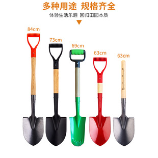 All-steel thickened manganese steel small pointed shovel gardening wooden handle small shovel snow shovel digging soil planting spade flower planting tool