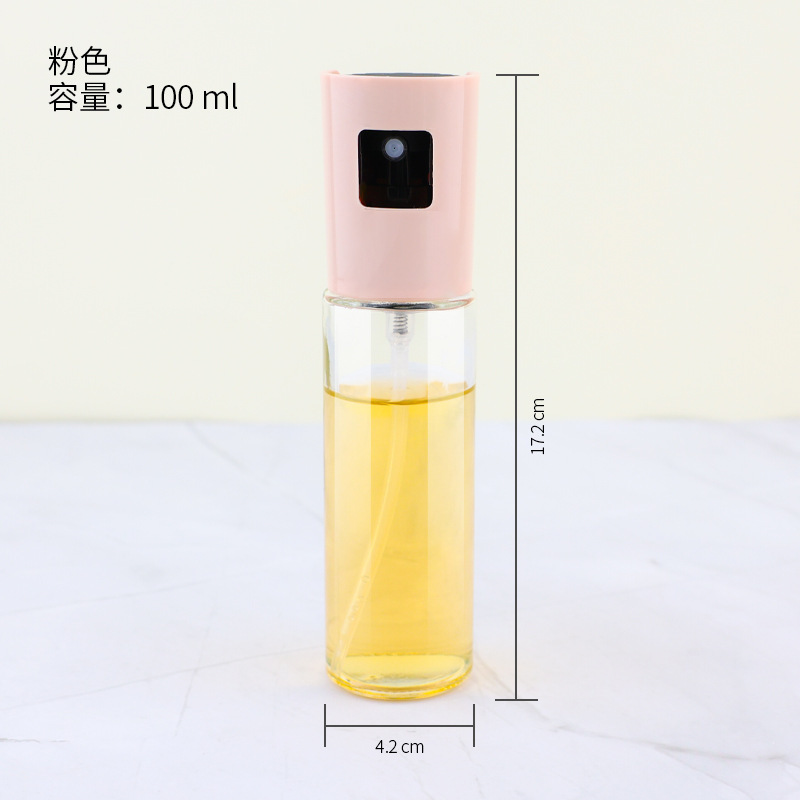 批发新款马卡龙喷油瓶喷雾玻璃按压不挂油家用厨房玻璃烧烤调料瓶|undefined