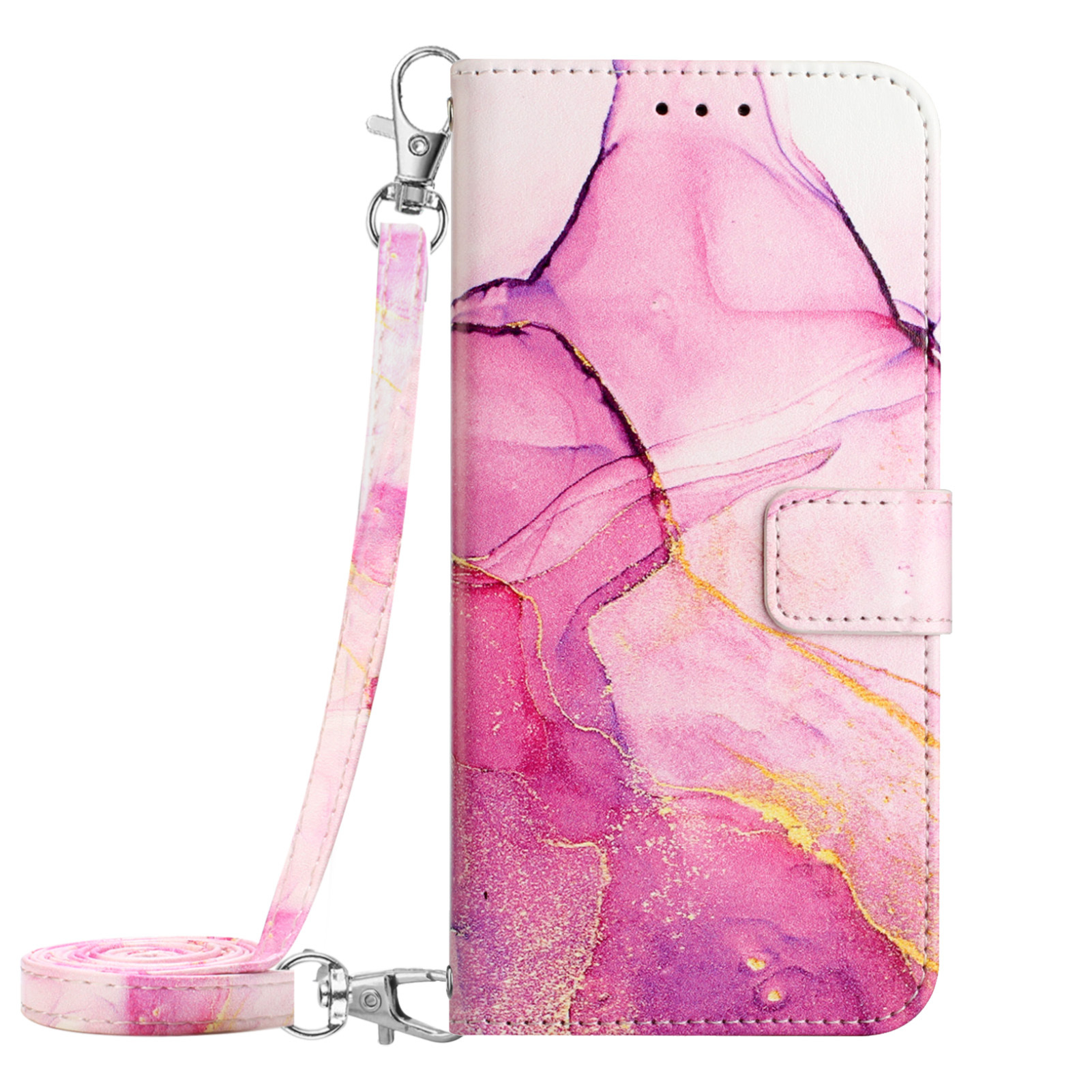 Suitable for Moto G84 5g Marble Crossbody Card Holder Flip Leather Case G54 Painted Card Buckle Leather Case