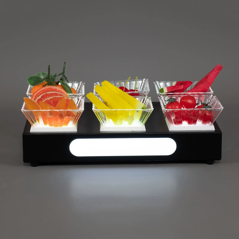 Светящиеся LED-колодец вода фрукты дисковый бар KTV светящаяся закуска диск шесть грид закуски сухофрукты железный сосуд
