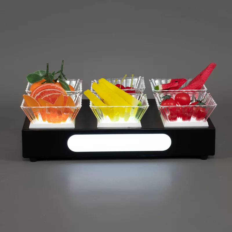 Светящиеся LED-колодец вода фрукты дисковый бар KTV светящаяся закуска диск шесть грид закуски сухофрукты железный сосуд
