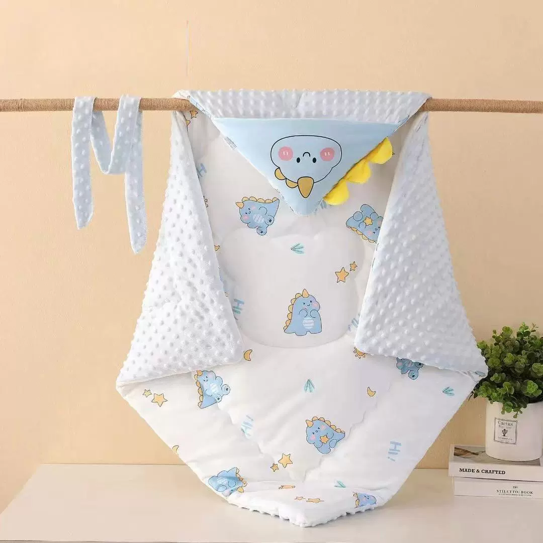 秋冬款680克婴儿抱被针织棉厚款产房豆豆安抚抱毯婴儿抱被可机洗