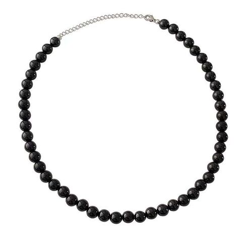 High-end black pearl feve same style niche design simple personality retro versatile temperament neck chain clavicle chain