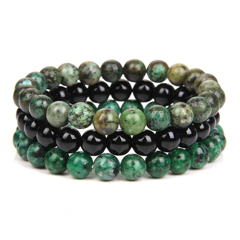 Nuevo 8mm Ojo de Tigre piedra pulsera turquesa hematita amatista traje pulsera para Mujeres Hombres joyería