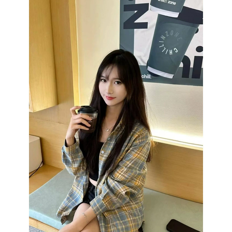 Допамин легкая экстравагантная клетчатая рубашка высокого класса