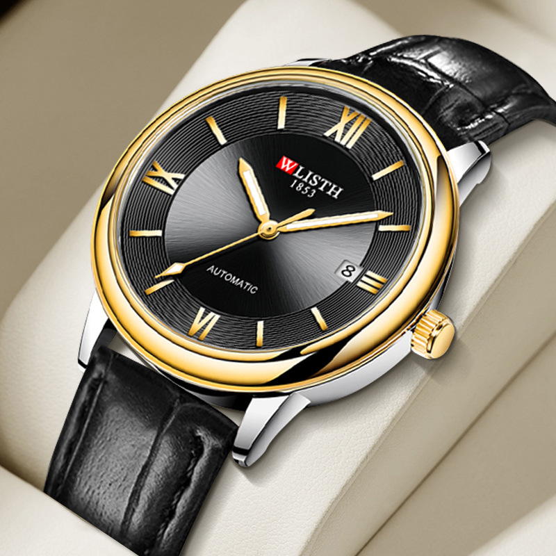 WALIS Simple Hollow Automatic Mechanical Watch Waterproof Trendy Men's Watch Fashion Business Men's Watch Wholesale