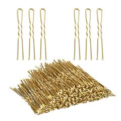 50pcs跨境亞馬遜歐美熱銷U型夾金色發叉盤發插針電鍍金卡子髮夾