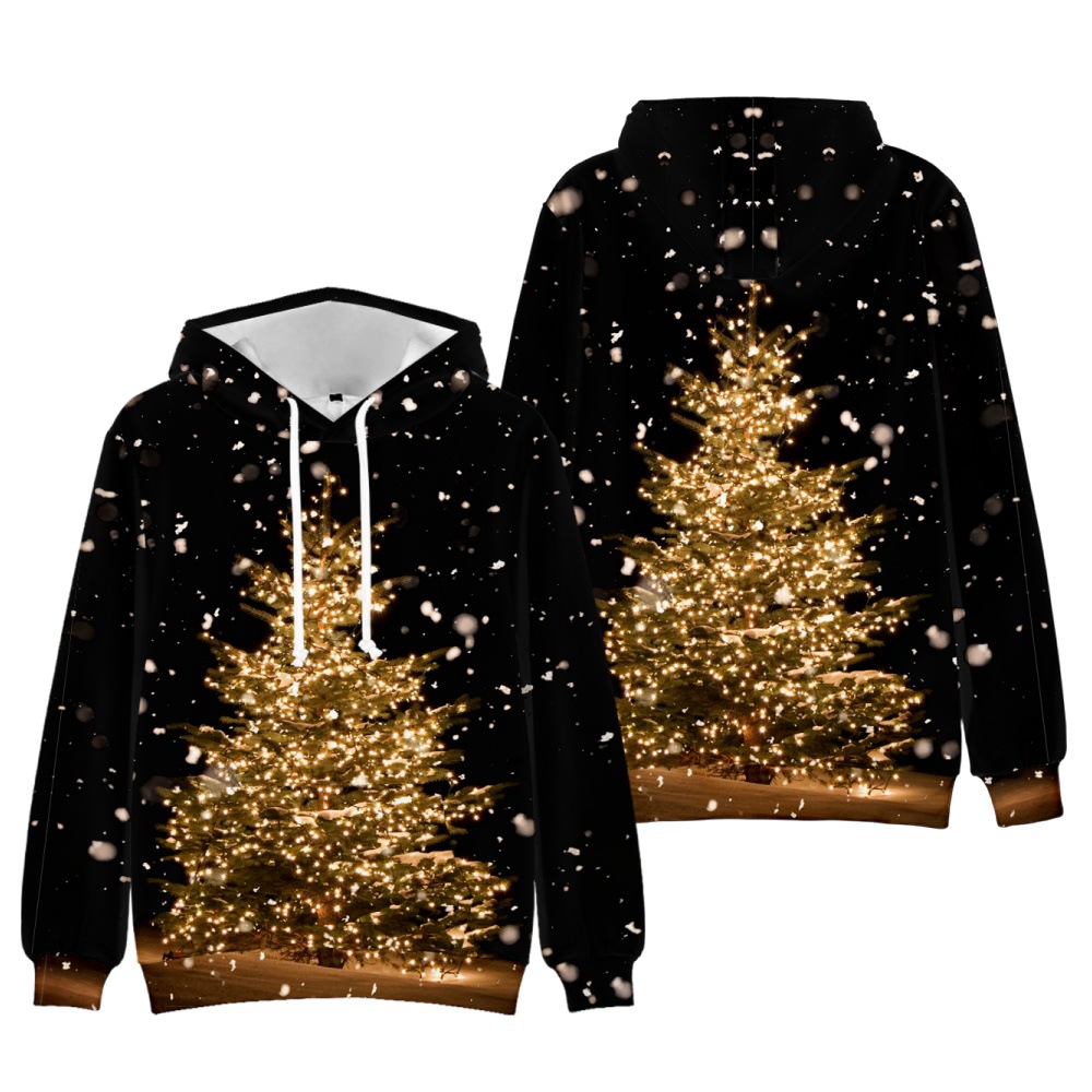 Men's Clothing Autumn and Winter Christmas Hoodies Christmas Tree Men's and Women's Pullover Clothes Wholesale_voghion.com