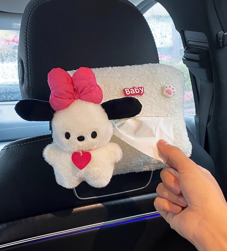 Car Tissue Box Cute Cartoon Doll Internet Celebrated Panda Car Tissue Bag Car Modification Sun Visor Tissue Box