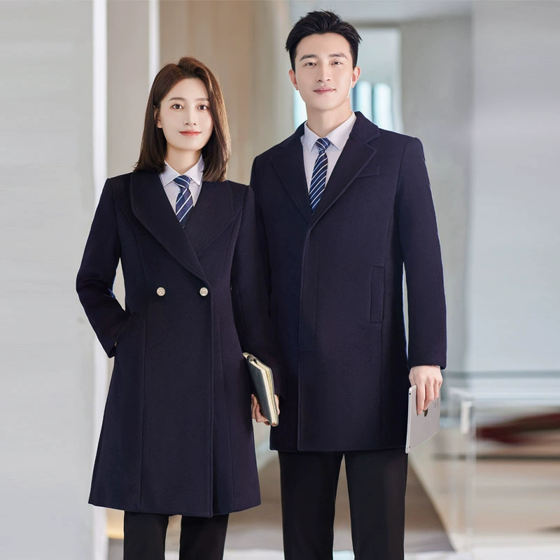 Мужское и женское лобби-менеджер зима Новое шерстяное пальто рабочая одежда для стойки регистрации отеля профессиональное шерстяное пальто
