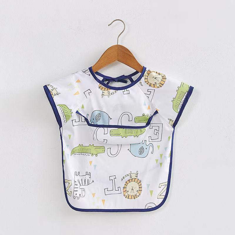 Mono para niños impermeable de manga larga anti-vestirse bebé comiendo ropa delantal bebé mono de bebé babero ropa de protección