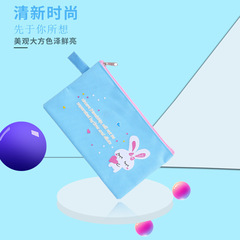 新款简约卡通笔袋牛津布拉链文具袋铅笔袋票据收纳袋 厂家销售