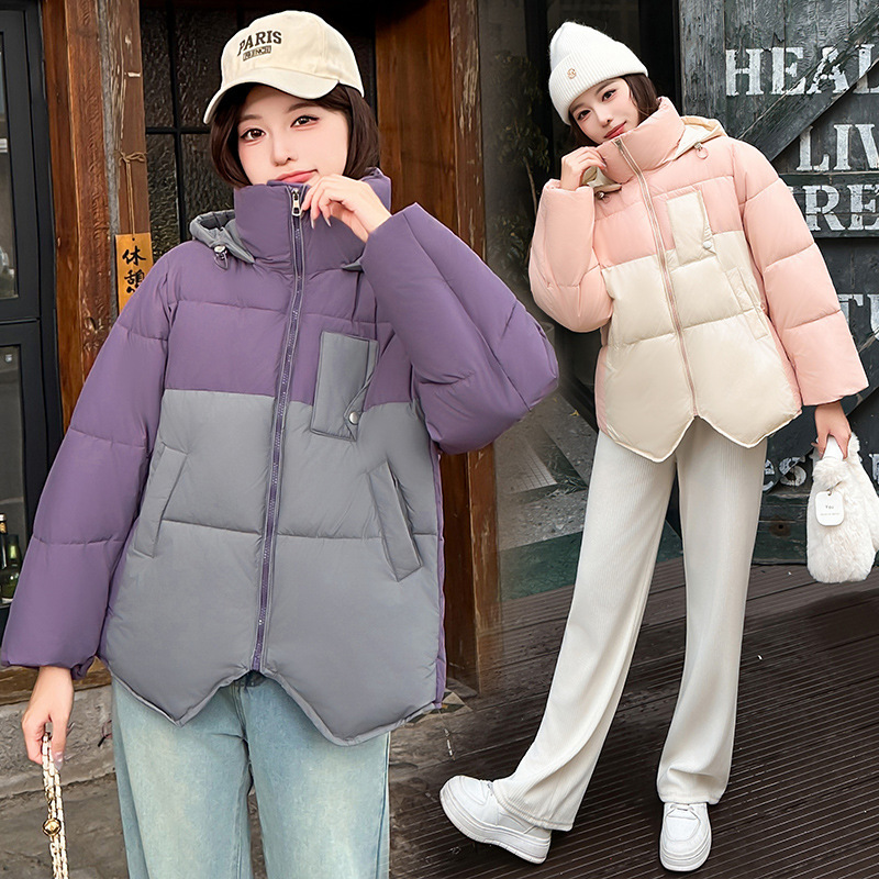 Capa de algodón de pluma para mujeres corta de invierno 2025 nueva moda suelta con una chaqueta de algodón delgada y cálida y gruesa image 1