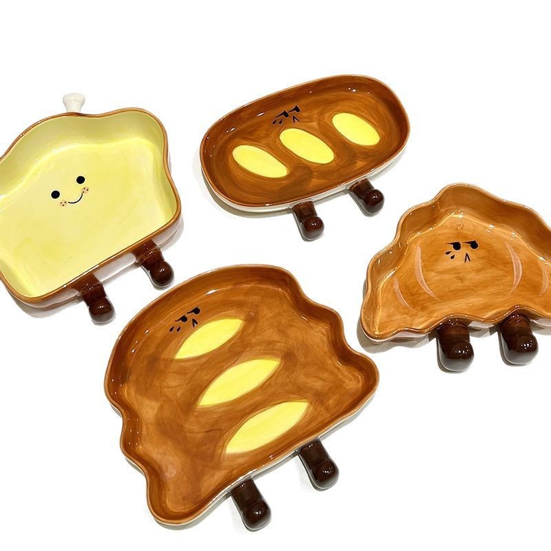 新商品の創意パンの形の皿の陶磁器の小皿の鍋は材料の皿をつけて醤油の酢の皿の調味料の皿の味の皿をつけます。|undefined
