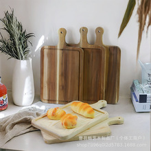 厂家定制实木带手柄披萨木托盘家用竹木寿司点心蛋糕西餐木质托盘