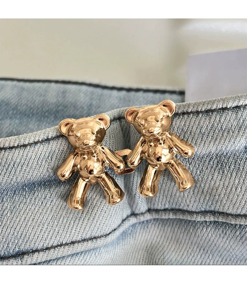 Bear waist buckle waist tightening pin jeans size adjustment buckle home daily suit