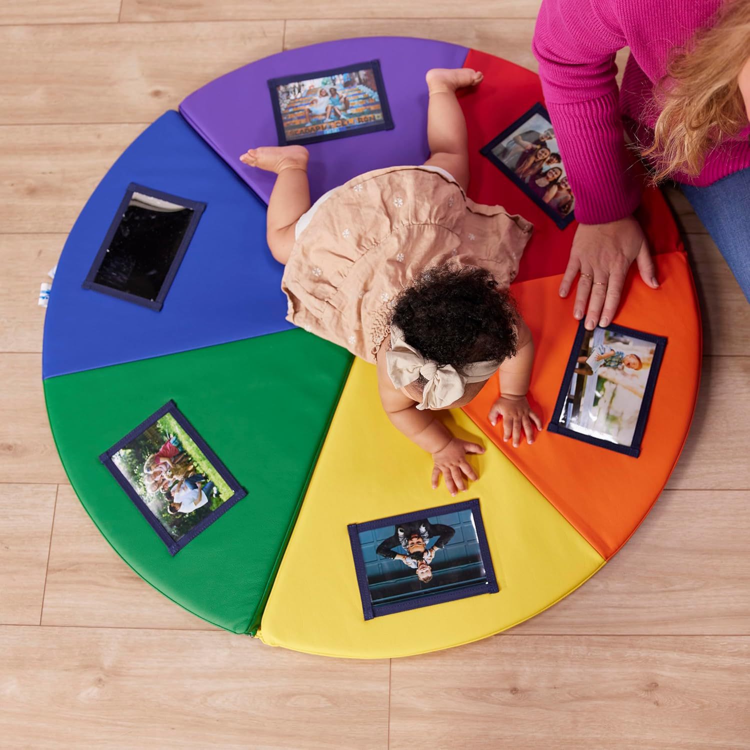 Manufacturer Customized Rainbow Dopamine Game Activity Mat Baby Crawling Prone Mat Photo Album Picture Storage Bag