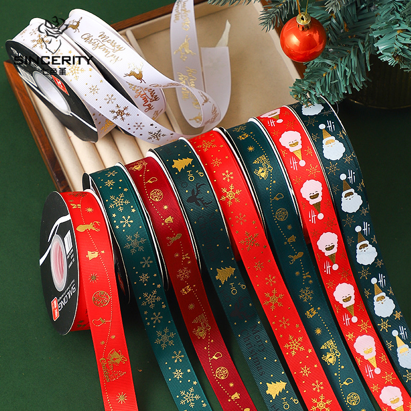 Flores de Navidad decoración cinta roja verde Nochebuena regalo caja de regalo cinta hecha a mano DIY cinta