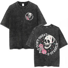 ������Funny Skeleton Muscle Mommy Gym Washed T-shirt Powerli