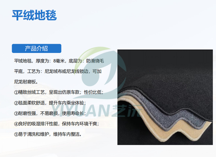 Factory direct sales of car-specific floor mats, thickened and reinforced with curved yarn carpet style, with positioning clips