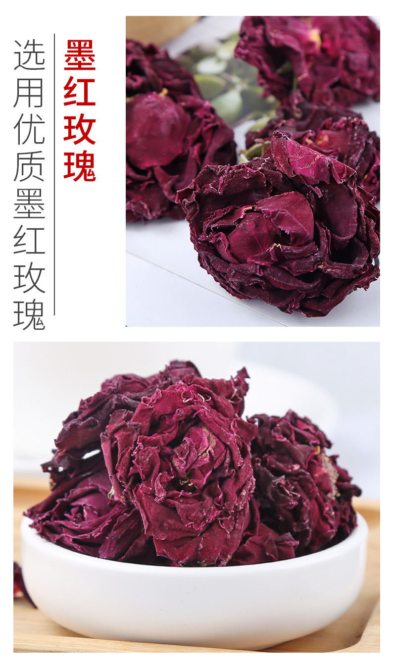 Rose Buds & Petals (Rosa spp.) — Pingyin, Golden-Edged, French Pink & Crimson Rose Herbal Tea quality and texture