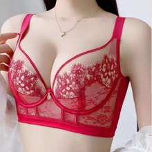 高端院线中国风刺绣调整型内衣女薄款大胸显小收副乳防下垂文胸罩